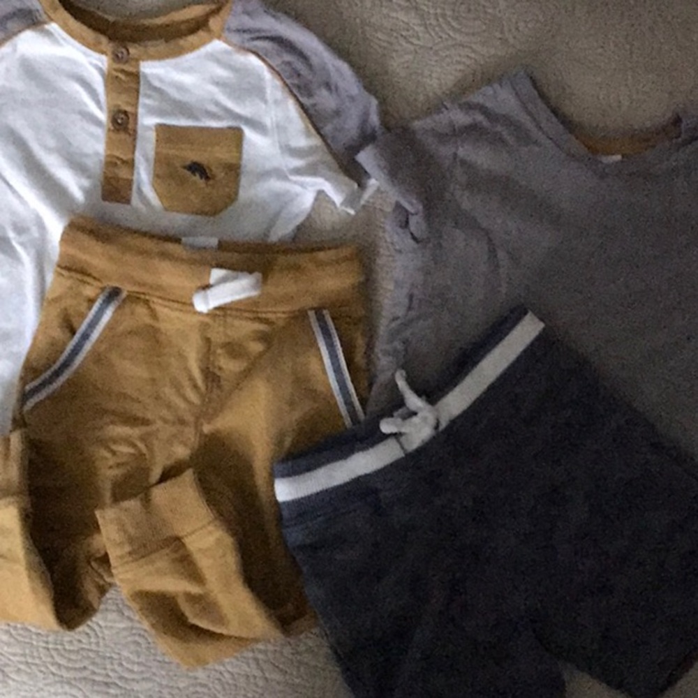 TOMMY BAHAMA 18 MONTHS JOGGER SWEAT TYPE PANT & SHORTS V NECK TEE  & HENLEY TEE